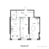 ЖК Capital City — 2-ком 75,5 м² (от 36 627 200 тг)