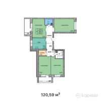 ЖК Optima — 4-ком 120,6 м² (от 31 353 400 тг)