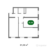 ЖК Abai Eli — 3-ком 81,4 м² (от 32 552 000 тг)