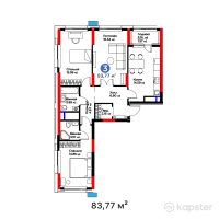 ЖК Arena Towers — 3-ком 83,8 м² (от 52 352 900 тг)