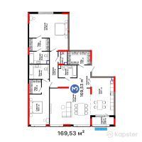 ЖК Parkside — 3-ком 169,5 м² (от 158 680 080 тг)
