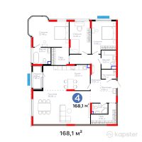 ЖК Parkside — 4-ком 168,1 м² (от 156 971 780 тг)