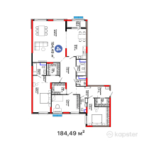 ЖК Parkside — 4-ком 184,5 м² (от 175 984 528 тг)