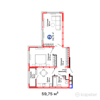 ЖК Jetisu.Aqsu — 2-ком 59,8 м² (от 28 909 440 тг)
