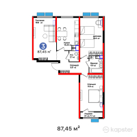 ЖК Arman Qala — 3-ком 87,5 м² (от 32 968 650 тг)
