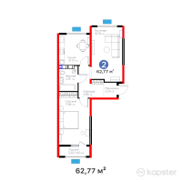 ЖК Атамұра. Болашақ — 2-ком 62,8 м² (от 33 202 820 тг)