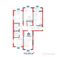 ЖК Атамұра. Болашақ — 4-ком 112,5 м² (от 50 953 344 тг)