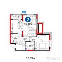 ЖК Atlant — 2-ком 82 м² (от 71 460 480 тг)
