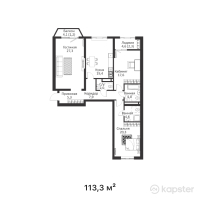 ЖК BaiQadam — 3-ком 113,3 м² (от 96 361 650 тг)