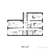 ЖК BaiQadam — 4-ком 161,1 м² (от 140 640 300 тг)