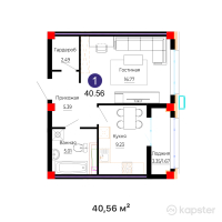 ЖК New City Life — 1-ком 40,6 м² (от 16 629 600 тг)