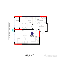 ЖК New City Life — 1-ком 49,1 м² (от 20 131 000 тг)