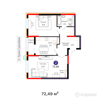ЖК New City Life — 2-ком 72,5 м² (от 28 996 000 тг)