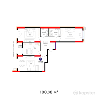 ЖК New City Life — 3-ком 100,4 м² (от 39 148 200 тг)
