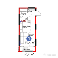 ЖК Arena City. Balance — 1-ком 30,4 м² (от 18 596 324 тг)