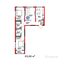 ЖК Arena City. Balance — 3-ком 83,7 м² (от 47 958 682 тг)