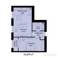 ЖК DAUYS — 2-ком 55 м² (от 26 807 625 тг)