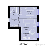 ЖК BAIMURA — 2-ком 46,8 м² (от 22 510 125 тг)