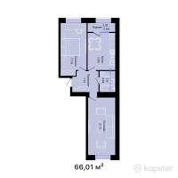 ЖК BAIMURA — 2-ком 66 м² (от 27 427 155 тг)