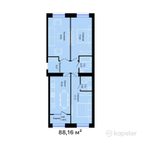 ЖК BAIMURA — 3-ком 88,2 м² (от 38 393 680 тг)