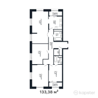 ЖК SHABYT — 4-ком 133,4 м² (от 76 426 740 тг)