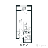 ЖК TANDAU — 1-ком 30,8 м² (от 19 102 200 тг)