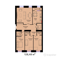 ЖК BAIDAULET — 4-ком 128,5 м² (от 58 201 440 тг)