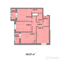 ЖК Inju Promenade — 3-ком 91 м² (от 42,755,900 тг)