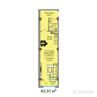 ЖК Elite Home — 1-ком 42,5 м² (от 14 878 500 тг)