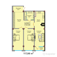 ЖК Elite Home — 3-ком 117,9 м² (от 41 251 000 тг)