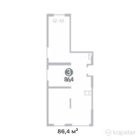 ЖК Alau — 3-ком 86,4 м² (от 39 139 200 тг)