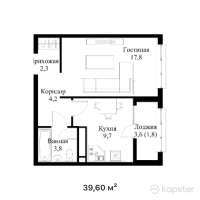 ЖК Olympic Park — 1-ком 39,6 м² (от 22 405 680 тг)