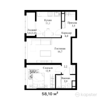 ЖК Olympic Park — 2-ком 58,1 м² (от 29 881 600 тг)