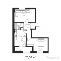 ЖК Aqzam — 2-ком 70,6 м² (от 39 171 900 тг)