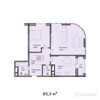 ЖК Tokyo — 2-ком 85,3 м² (от 46 915 000 тг)