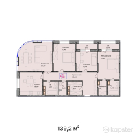 ЖК Tokyo — 4-ком 139,2 м² (от 76 560 000 тг)
