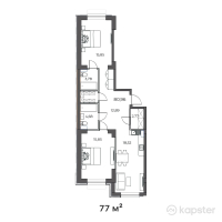 ЖК Capital City — 2-ком 77 м² (от 39 866 750 тг)