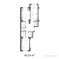 ЖК Capital City — 2-ком 82,2 м² (от 40 708 800 тг)