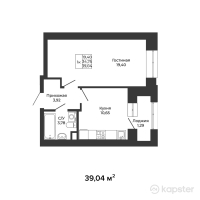 ЖК Green House Premium — 1-ком 39 м² (от 16,592,000 тг)