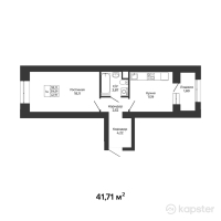 ЖК Green House Premium — 1-ком 41.7 м² (от 17,726,800 тг)