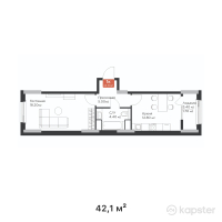 ЖК Eleven — 1-ком 42,1 м² (от 17 682 000 тг)