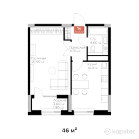 ЖК Eleven — 1-ком 46 м² (от 19 320 000 тг)