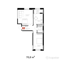 ЖК Eleven — 2-ком 70,6 м² (от 29 652 000 тг)