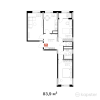 ЖК Eleven — 3-ком 83,9 м² (от 35 238 000 тг)