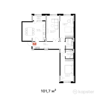 ЖК Eleven — 3-ком 101,7 м² (от 42 714 000 тг)