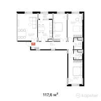 ЖК Eleven — 4-ком 117,6 м² (от 49 392 000 тг)
