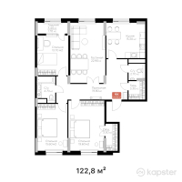ЖК Eleven — 4-ком 122,8 м² (от 51 576 000 тг)