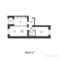 ЖК Green House Premium — 2-ком 58.9 м² (от 25,045,400 тг)