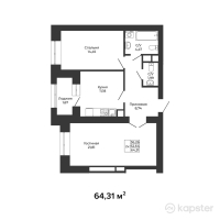 ЖК Green House Premium — 2-ком 64.3 м² (от 27,331,800 тг)