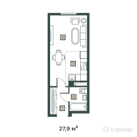 ЖК East Life — 1-ком 27,9 м² (от 10 323 000 тг)